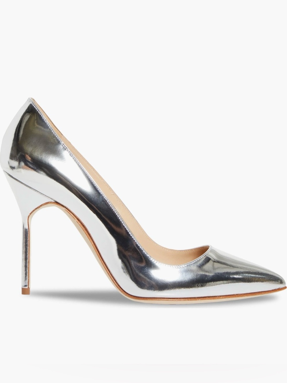 Nine West Metallic Silver Pointed-Toe Pumps